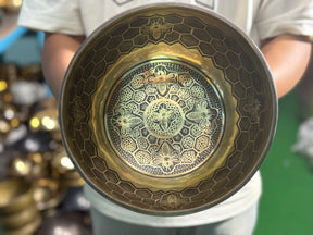 The Bee Bowl: 10 Inch Diameter Bell Bronze Handmade Singing Bowl