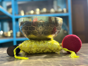 The Bee Bowl: 10 Inch Diameter Bell Bronze Handmade Singing Bowl