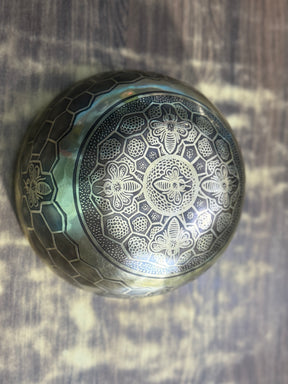 The Bee Bowl: 10 Inch Diameter Bell Bronze Handmade Singing Bowl
