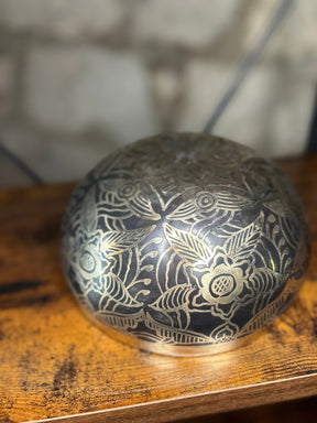 Starlight Solstice Bowl: 8.25 Inch Burnished Patina Relief Bronze Singing Bowl