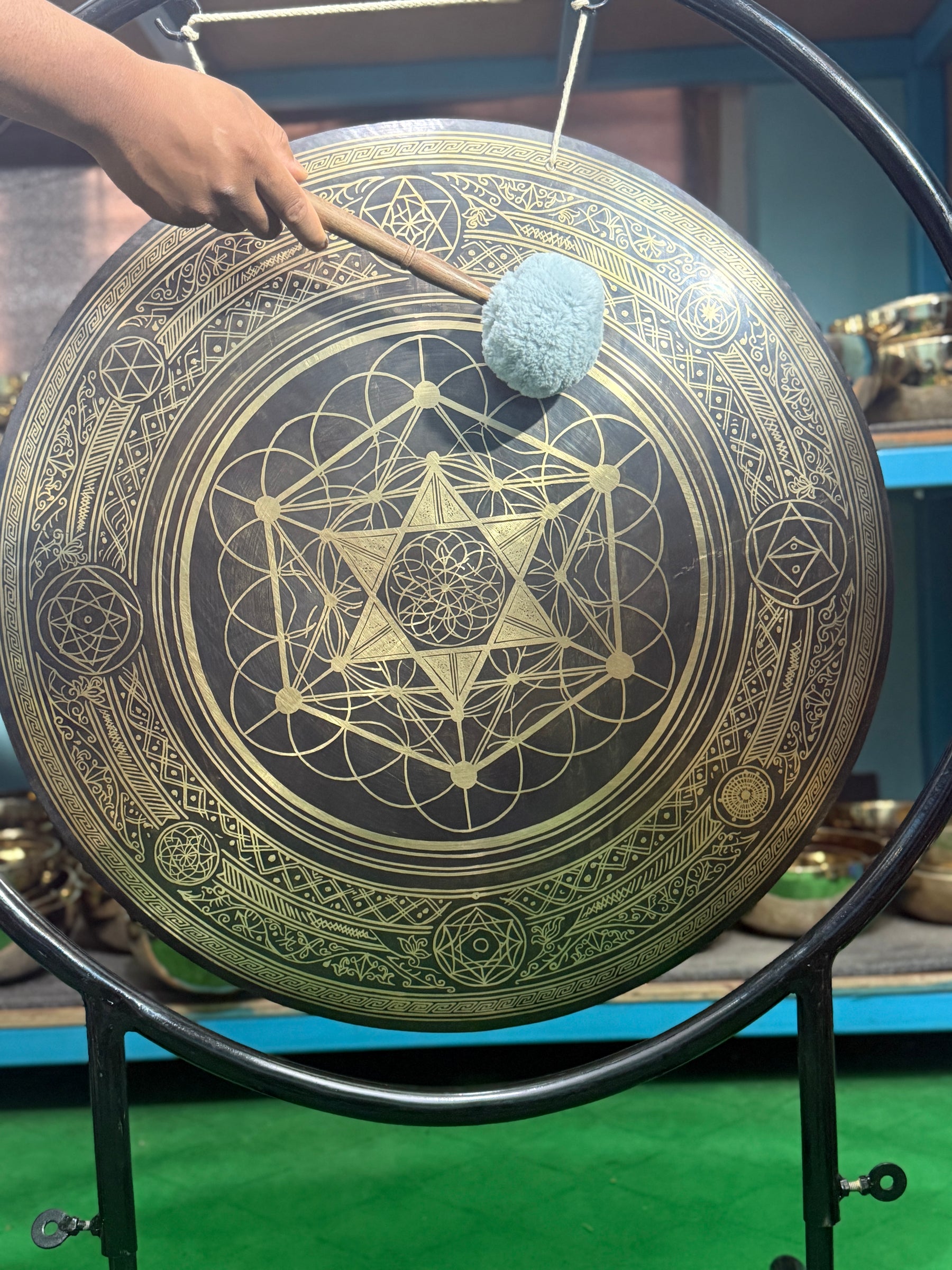 27 Inch Bronze Gong Handmade In Nepal One of One 0004