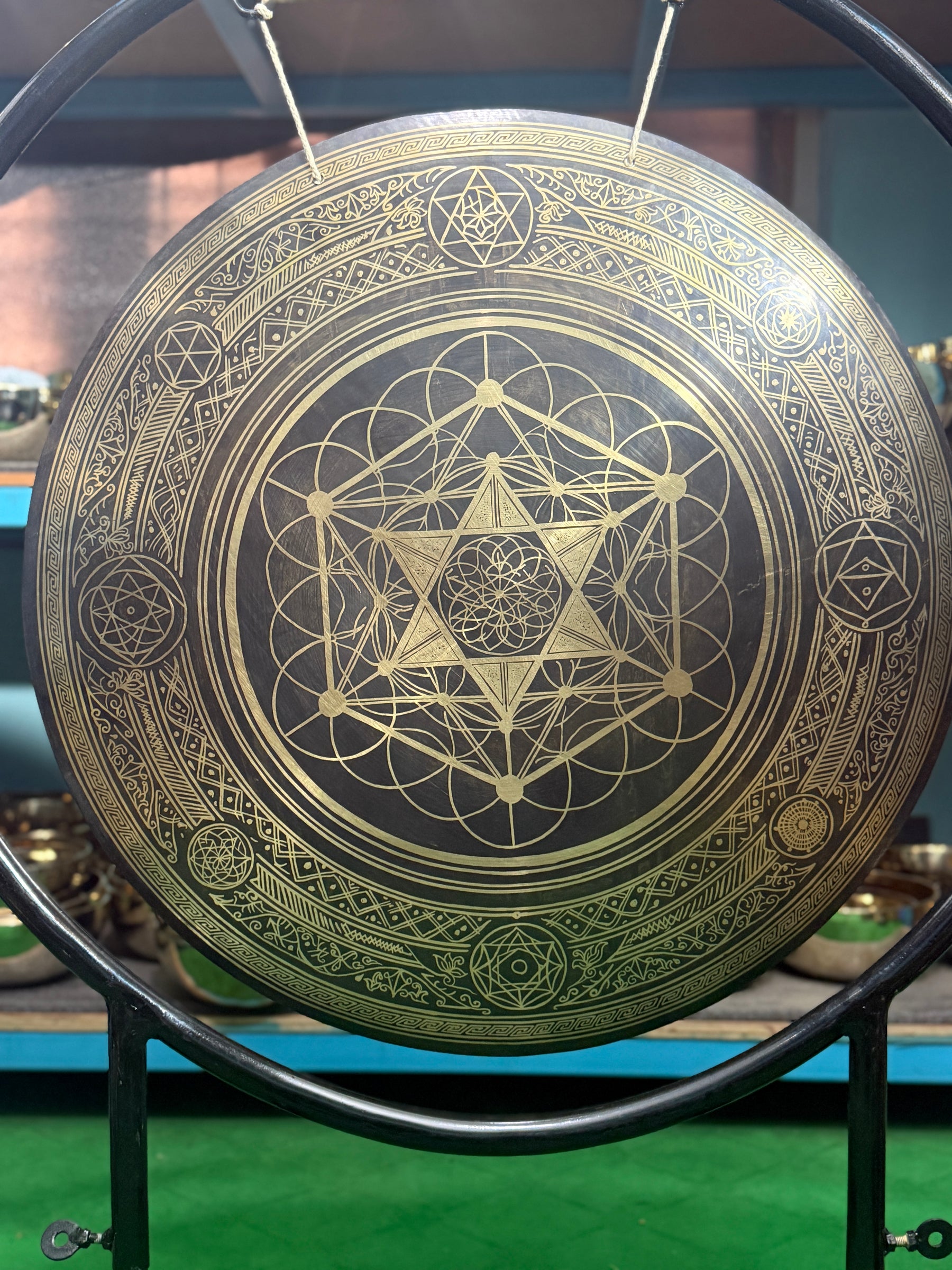 27 Inch Bronze Gong Handmade In Nepal One of One 0004