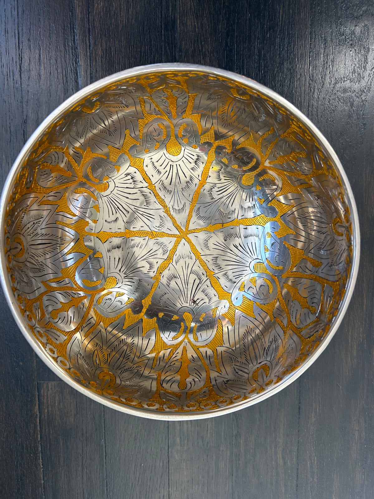 7.5 Inch Silver and Gold Bowl: Limited Run Handmade Bronze Singing Bowl