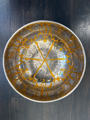 7.5 Inch Silver and Gold Bowl: Limited Run Handmade Bronze Singing Bowl