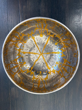 7.5 Inch Silver and Gold Bowl: Limited Run Handmade Bronze Singing Bowl