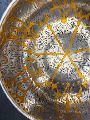 7.5 Inch Silver and Gold Bowl: Limited Run Handmade Bronze Singing Bowl