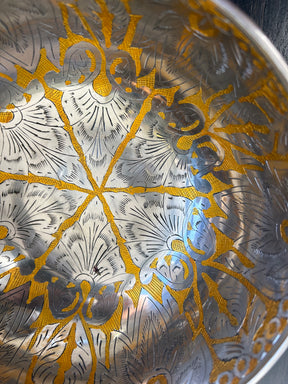 7.5 Inch Silver and Gold Bowl: Limited Run Handmade Bronze Singing Bowl