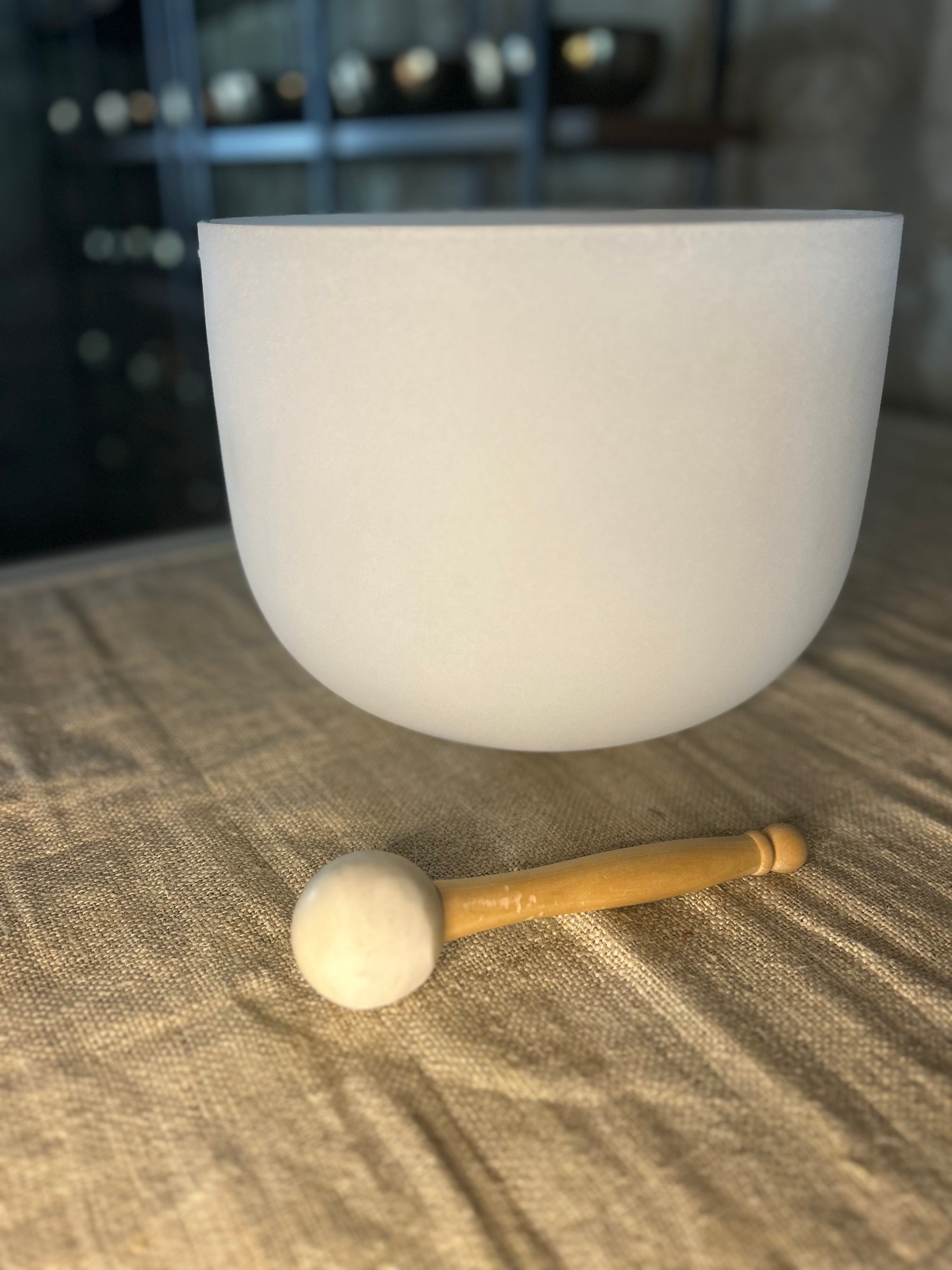 272hz C# Perfect Pitch Frosted Crystal Bowl: The Drone Bowl