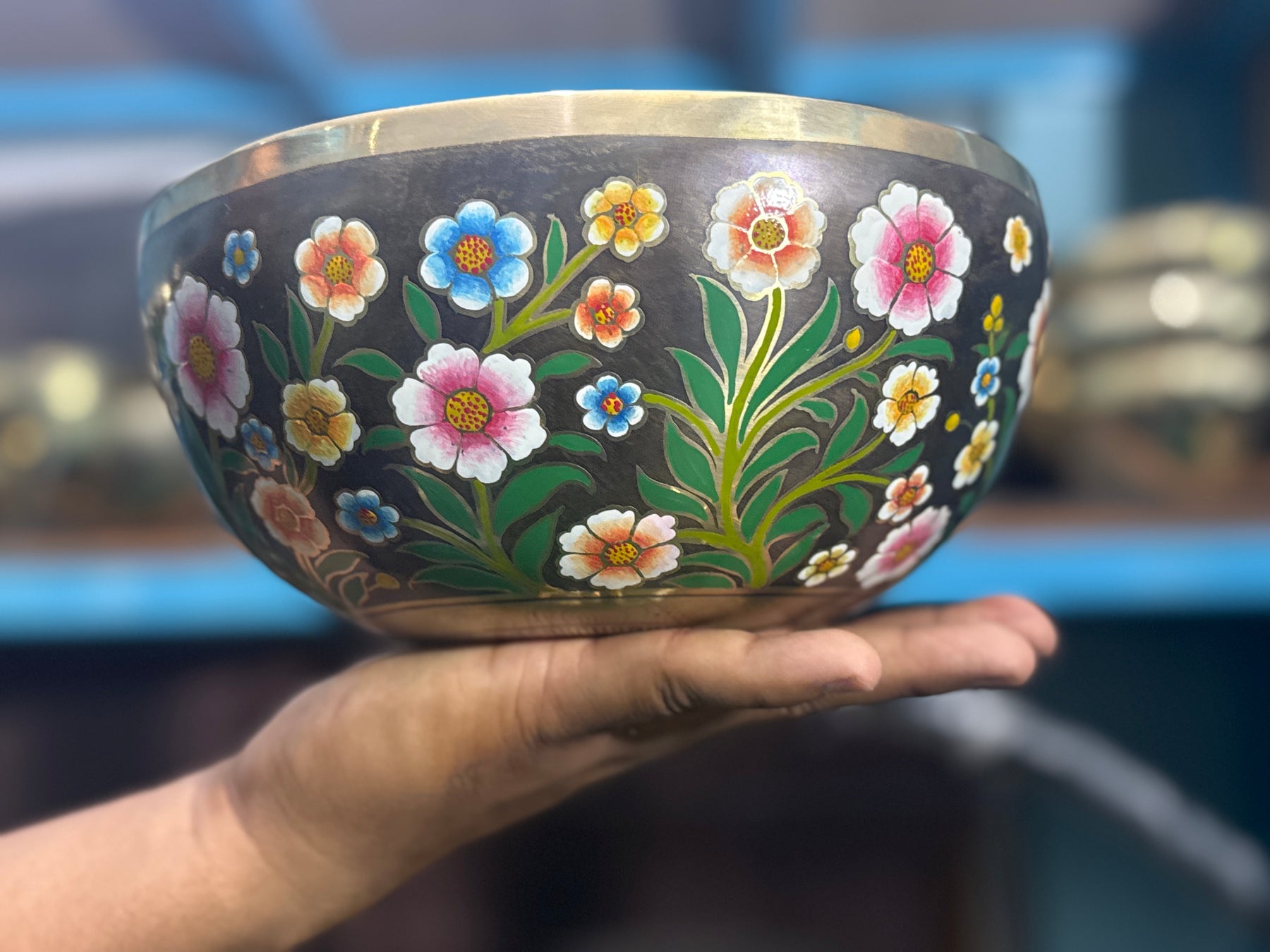 The Meadow Bowl I  9 Inch Hand-Painted Singing Bowl. Limited Edition Run
