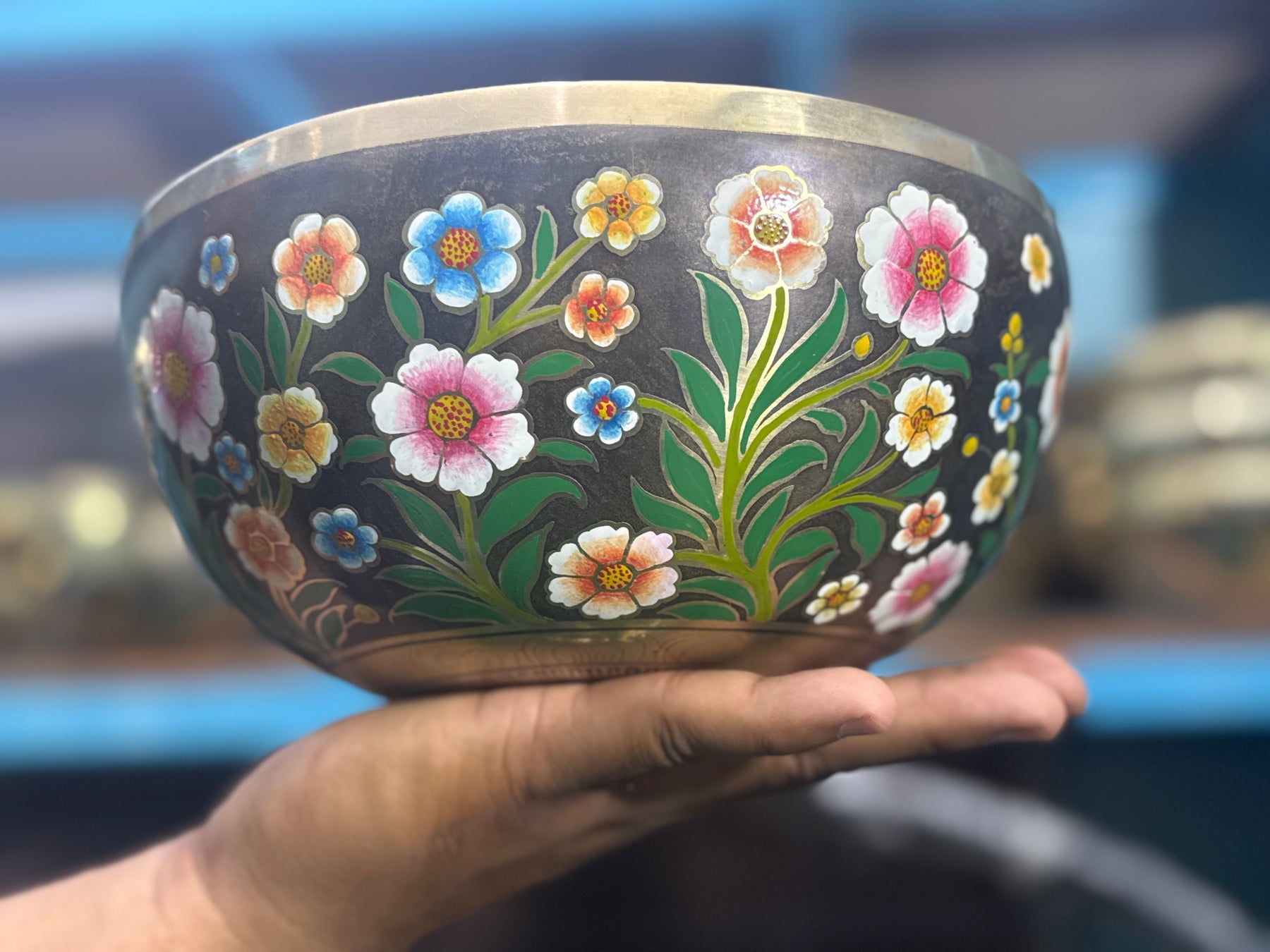 The Meadow Bowl I  9 Inch Hand-Painted Singing Bowl. Limited Edition Run