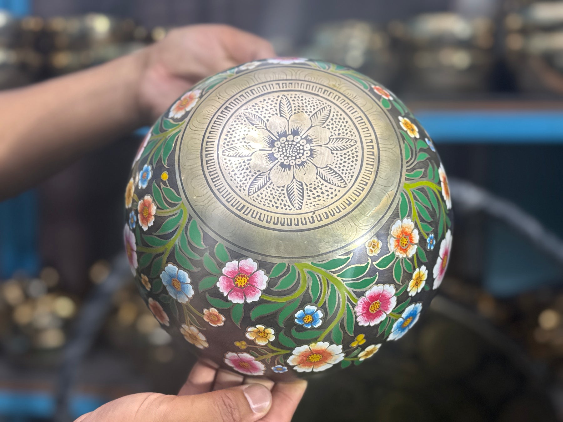 The Meadow Bowl I  9 Inch Hand-Painted Singing Bowl. Limited Edition Run
