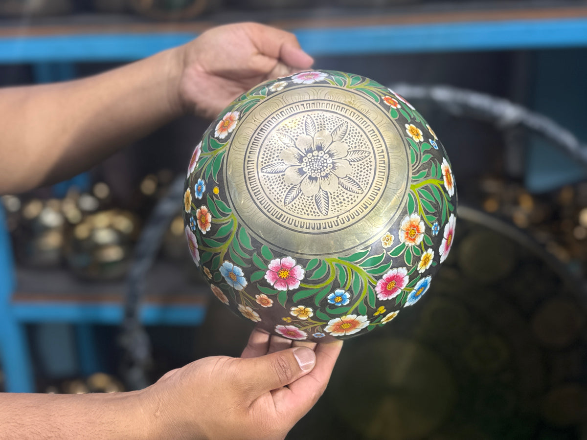 The Meadow Bowl I  9 Inch Hand-Painted Singing Bowl. Limited Edition Run