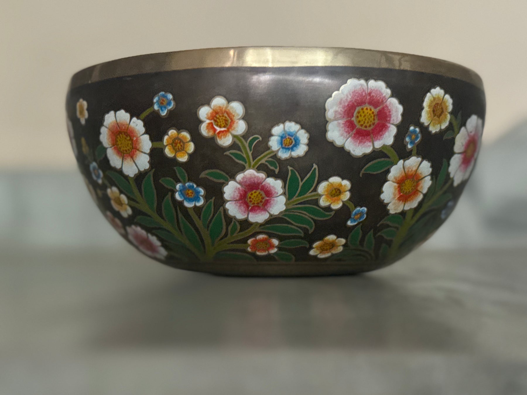The Meadow Bowl I  9 Inch Hand-Painted Singing Bowl. Limited Edition Run