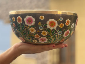 The Meadow Bowl I  9 Inch Hand-Painted Singing Bowl. Limited Edition Run