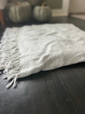 The Cozy At Home Gray Meditation Shawl & Handwoven Blanke