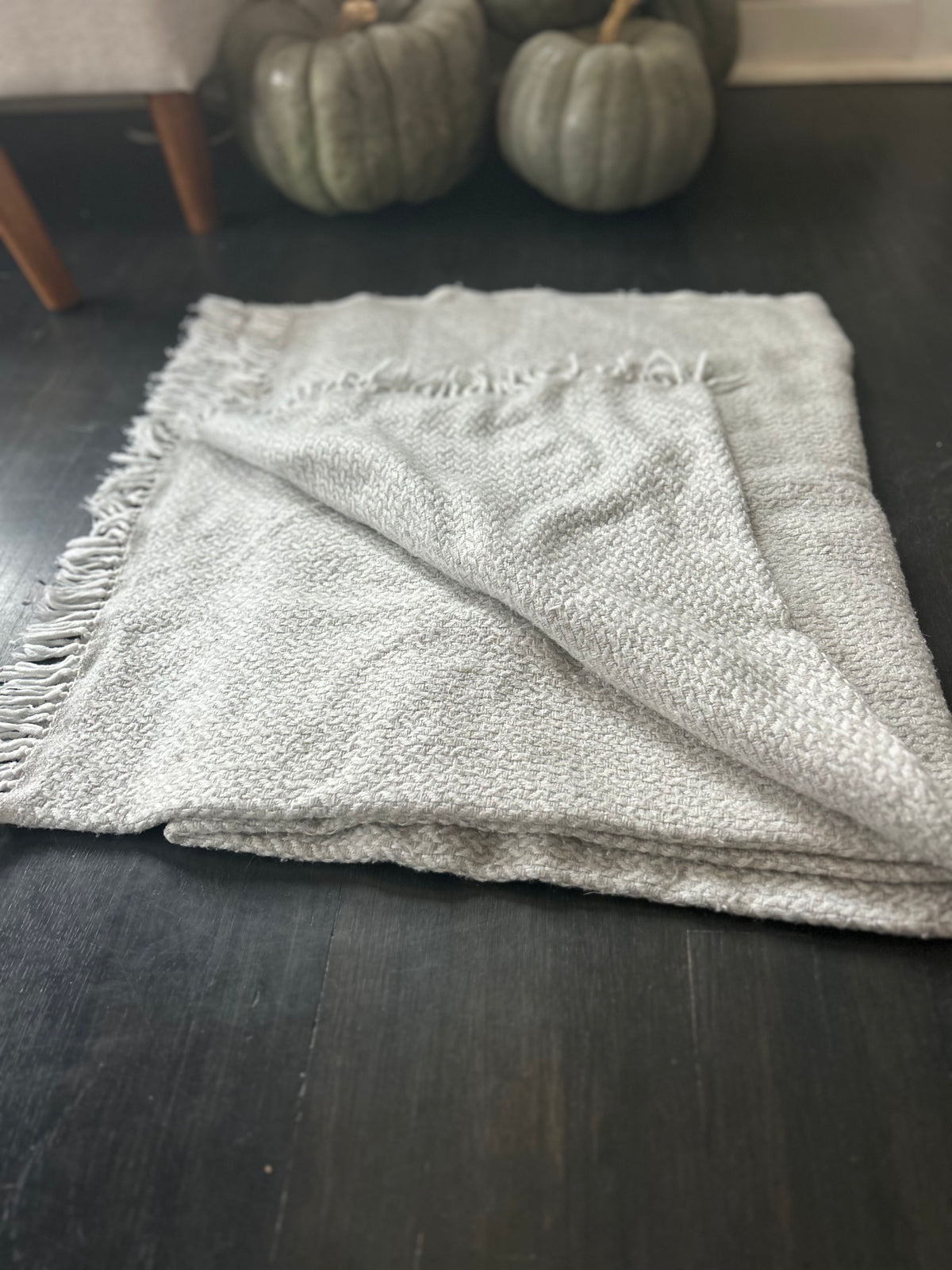 The Cozy At Home Gray Meditation Shawl & Handwoven Blanke