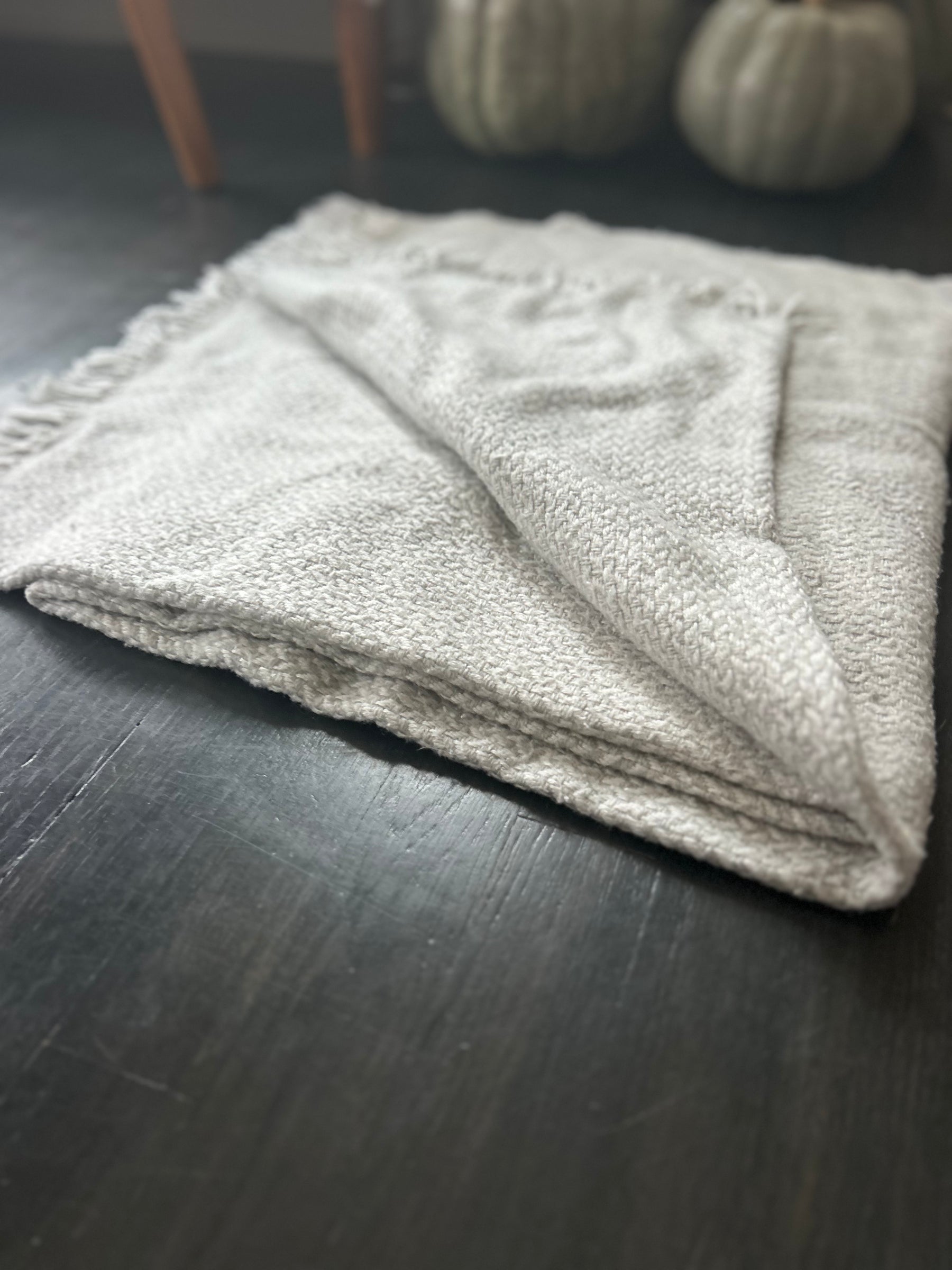 The Cozy At Home Gray Meditation Shawl & Handwoven Blanke