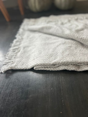 The Cozy At Home Gray Meditation Shawl & Handwoven Blanke