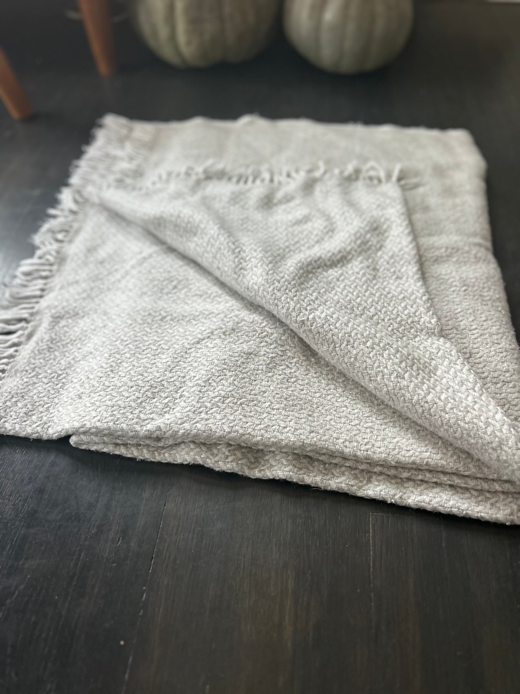 The Cozy At Home Gray Meditation Shawl & Handwoven Blanke