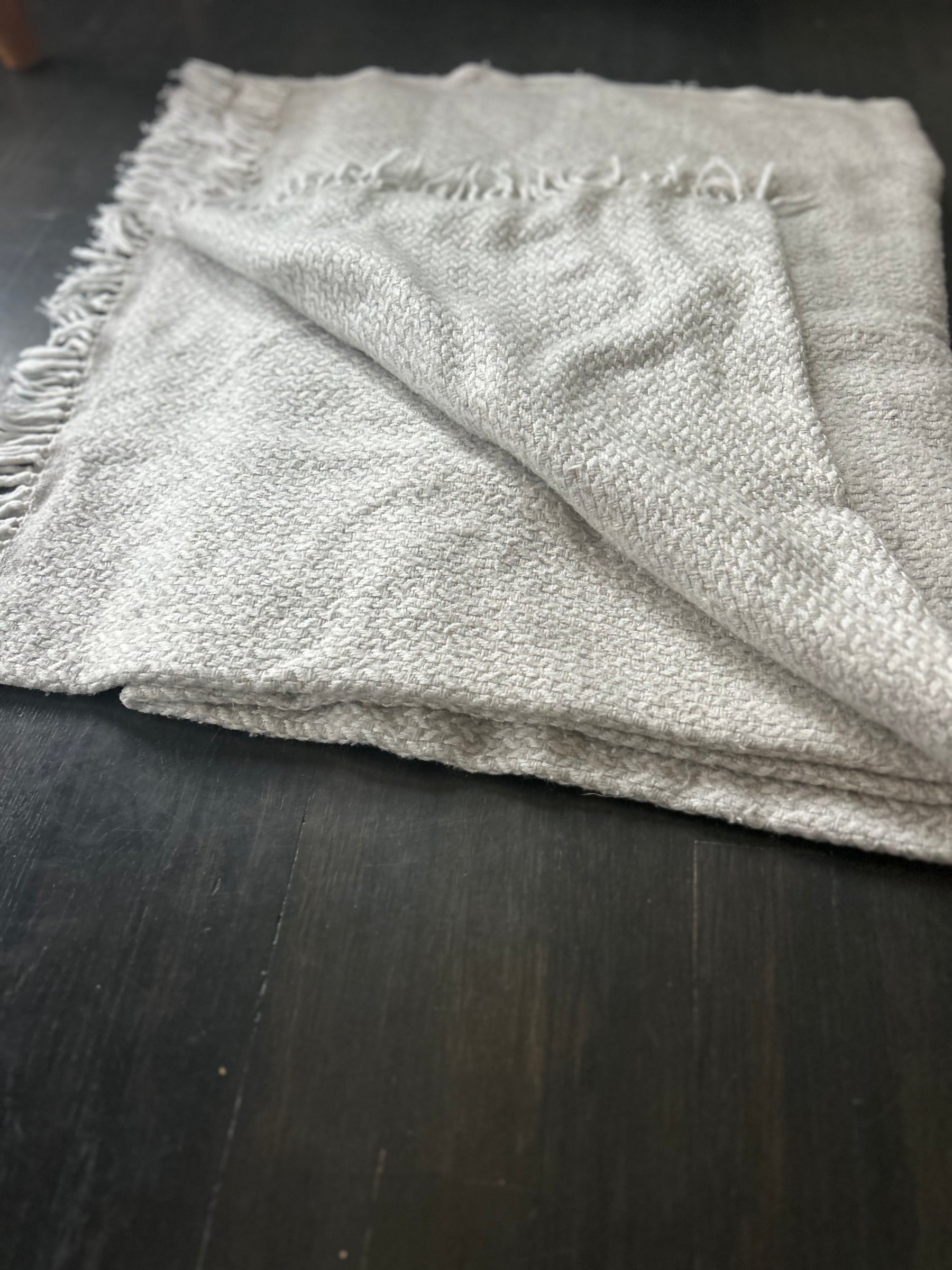 The Cozy At Home Gray Meditation Shawl & Handwoven Blanke