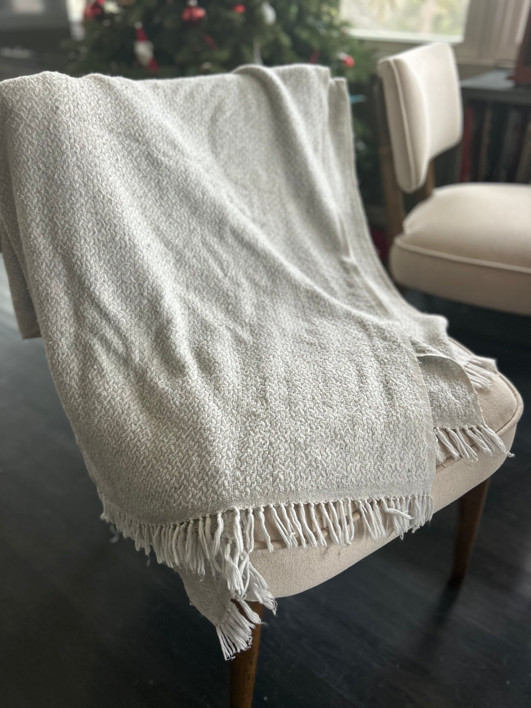 The Cozy At Home Gray Meditation Shawl & Handwoven Blanke