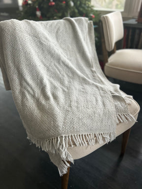 The Cozy At Home Gray Meditation Shawl & Handwoven Blanke