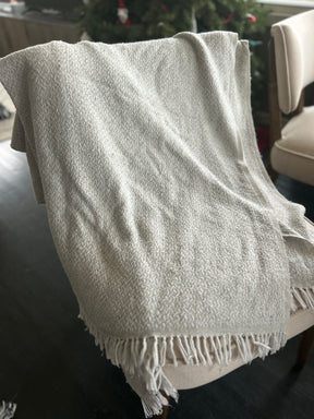 The Cozy At Home Gray Meditation Shawl & Handwoven Blanke