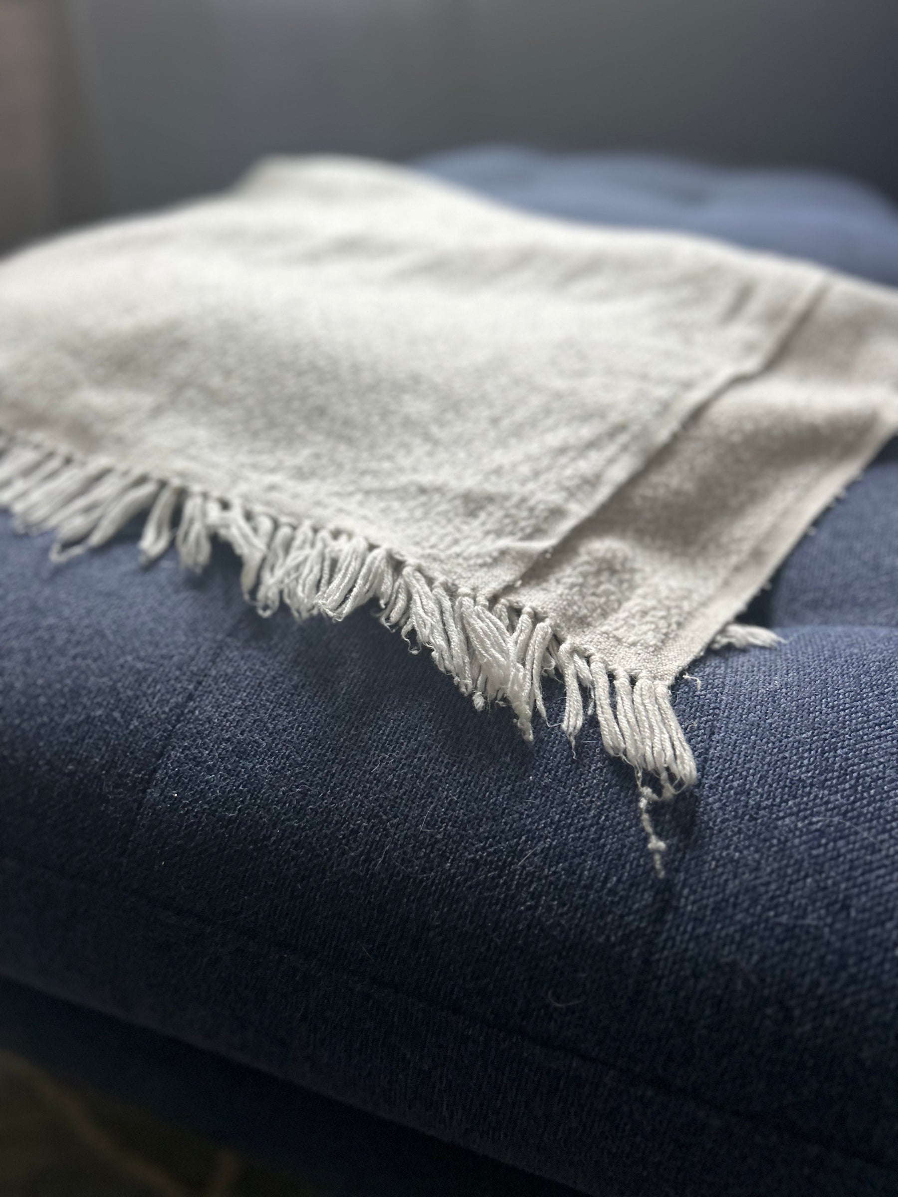 The Cozy At Home Gray Meditation Shawl & Handwoven Blanke