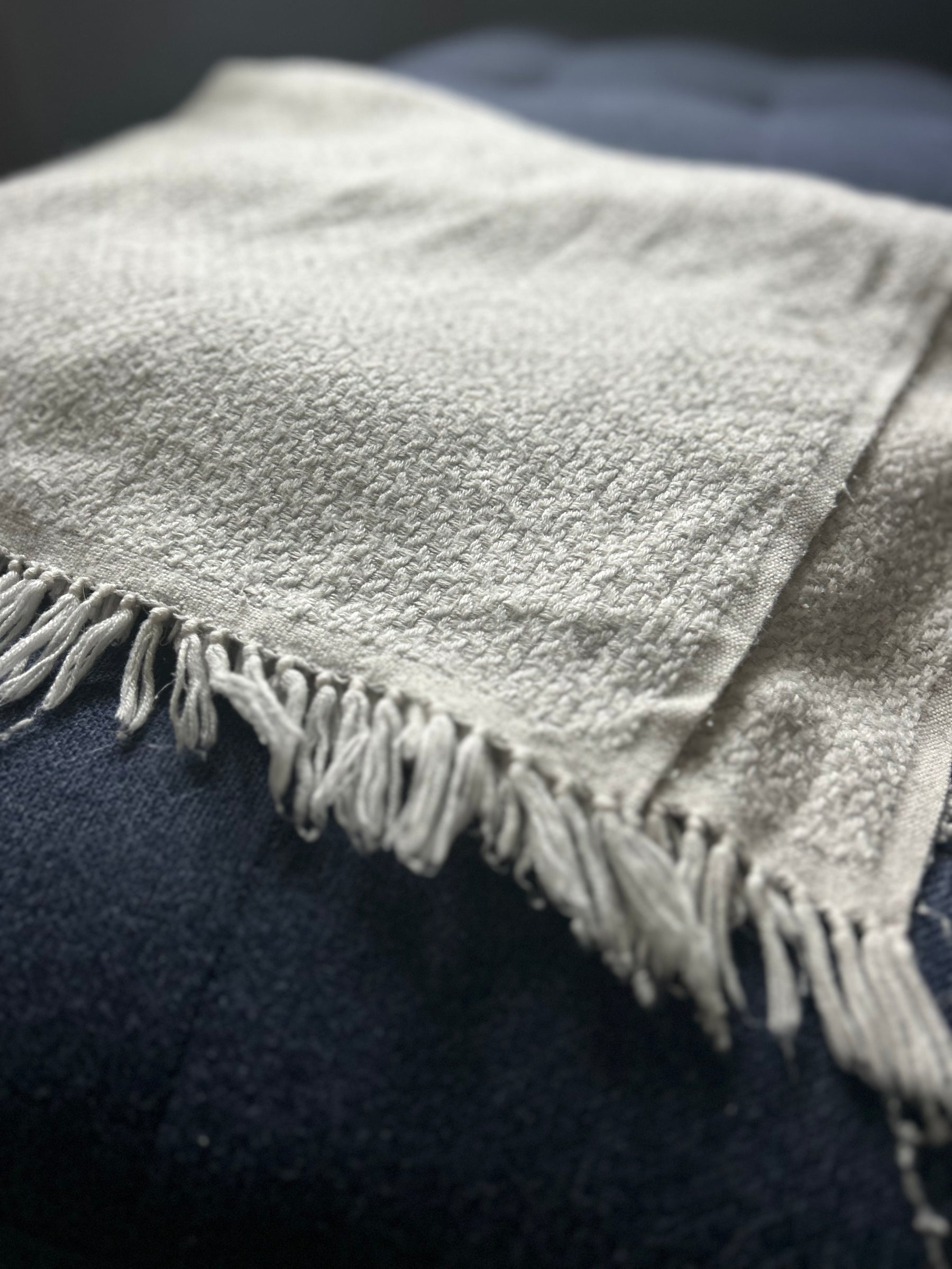 The Cozy At Home Gray Meditation Shawl & Handwoven Blanke