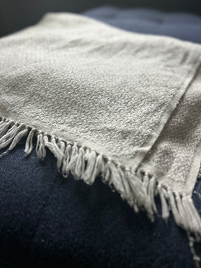 The Cozy At Home Gray Meditation Shawl & Handwoven Blanke