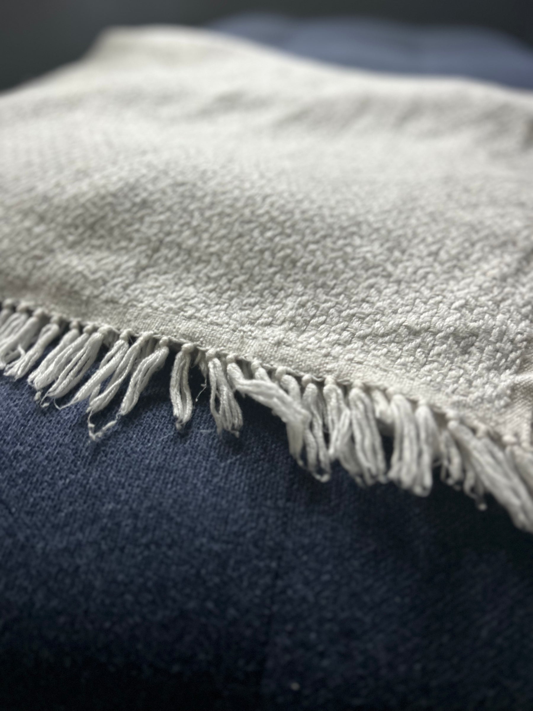 The Cozy At Home Gray Meditation Shawl & Handwoven Blanke