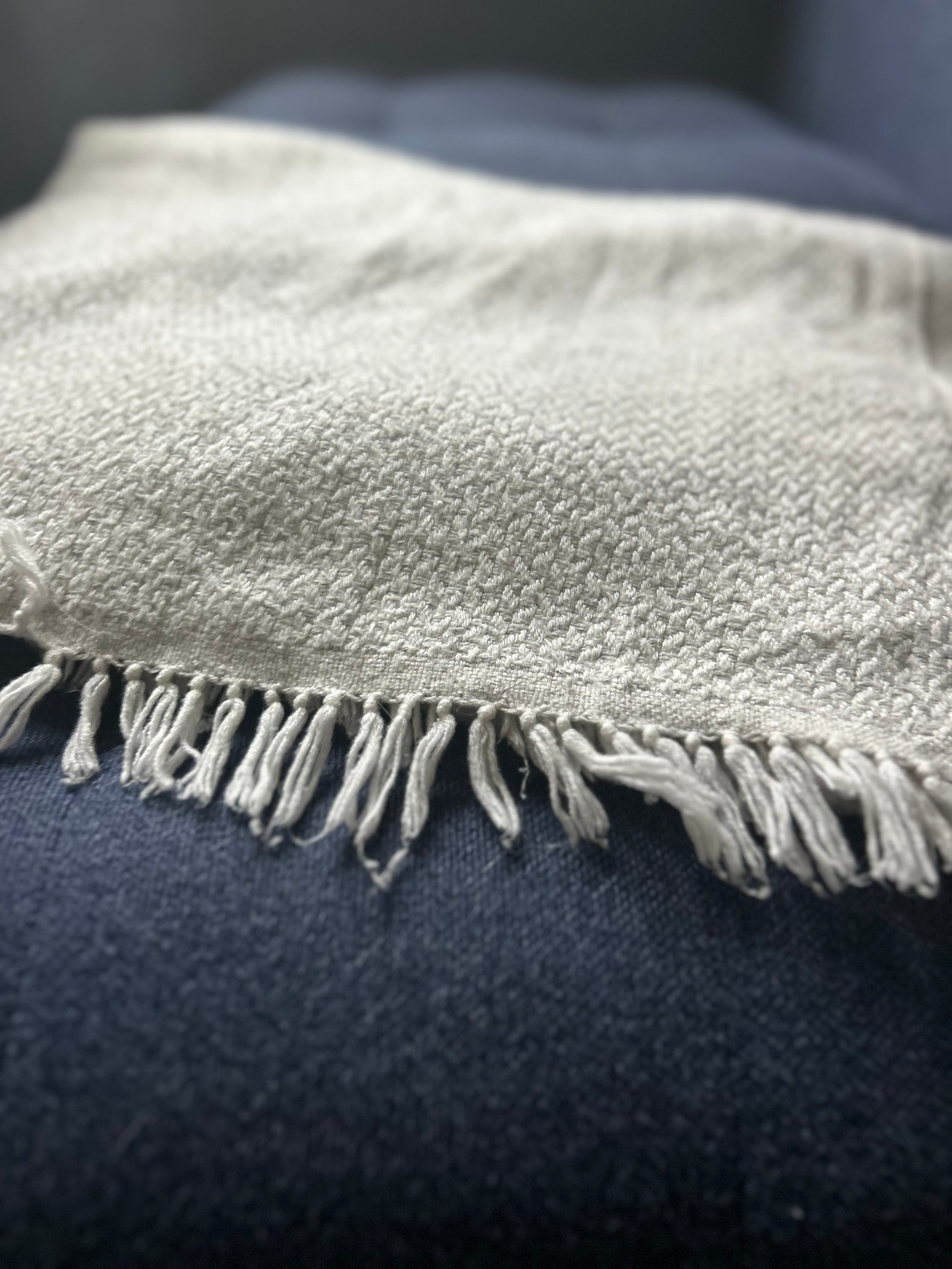 The Cozy At Home Gray Meditation Shawl & Handwoven Blanke