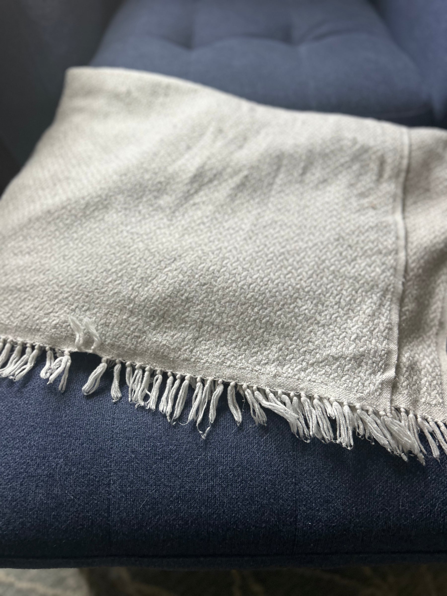 The Cozy At Home Gray Meditation Shawl & Handwoven Blanke