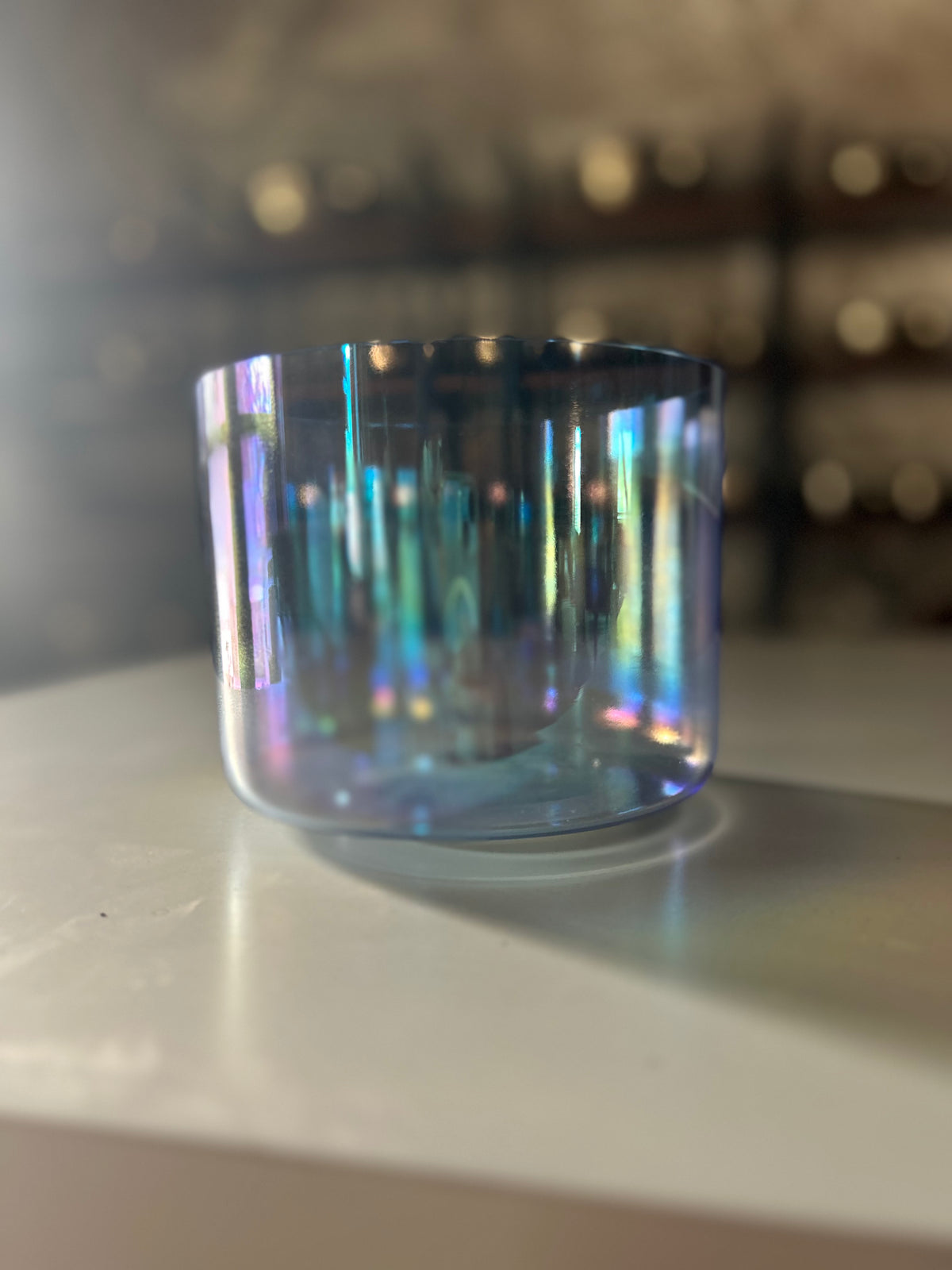 272hz (C#4) Fused Quartz Singing Bowl: Limited Edition Blue