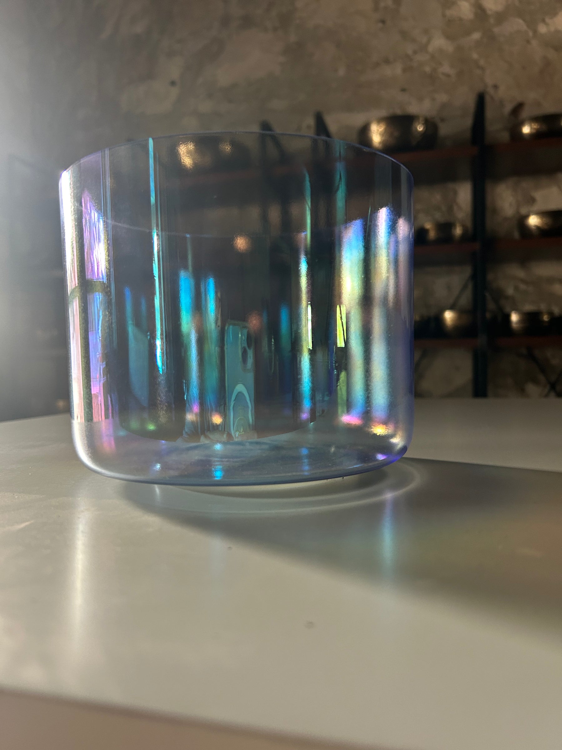 272hz (C#4) Fused Quartz Singing Bowl: Limited Edition Blue