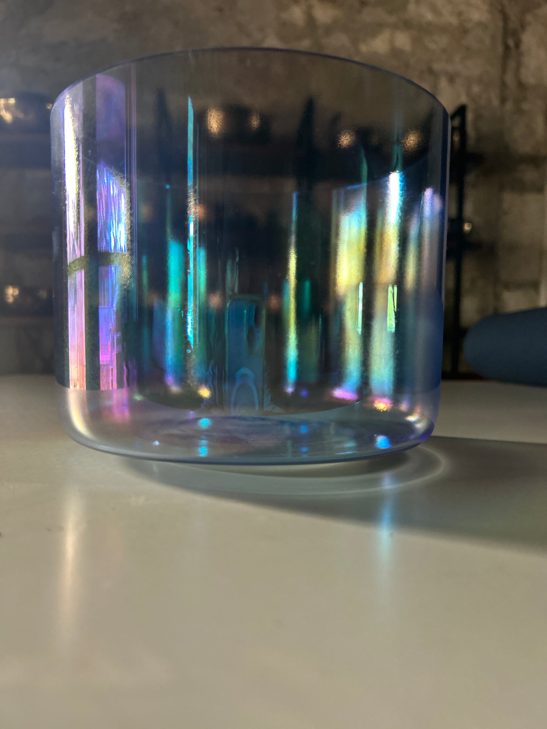 272hz (C#4) Fused Quartz Singing Bowl: Limited Edition Blue