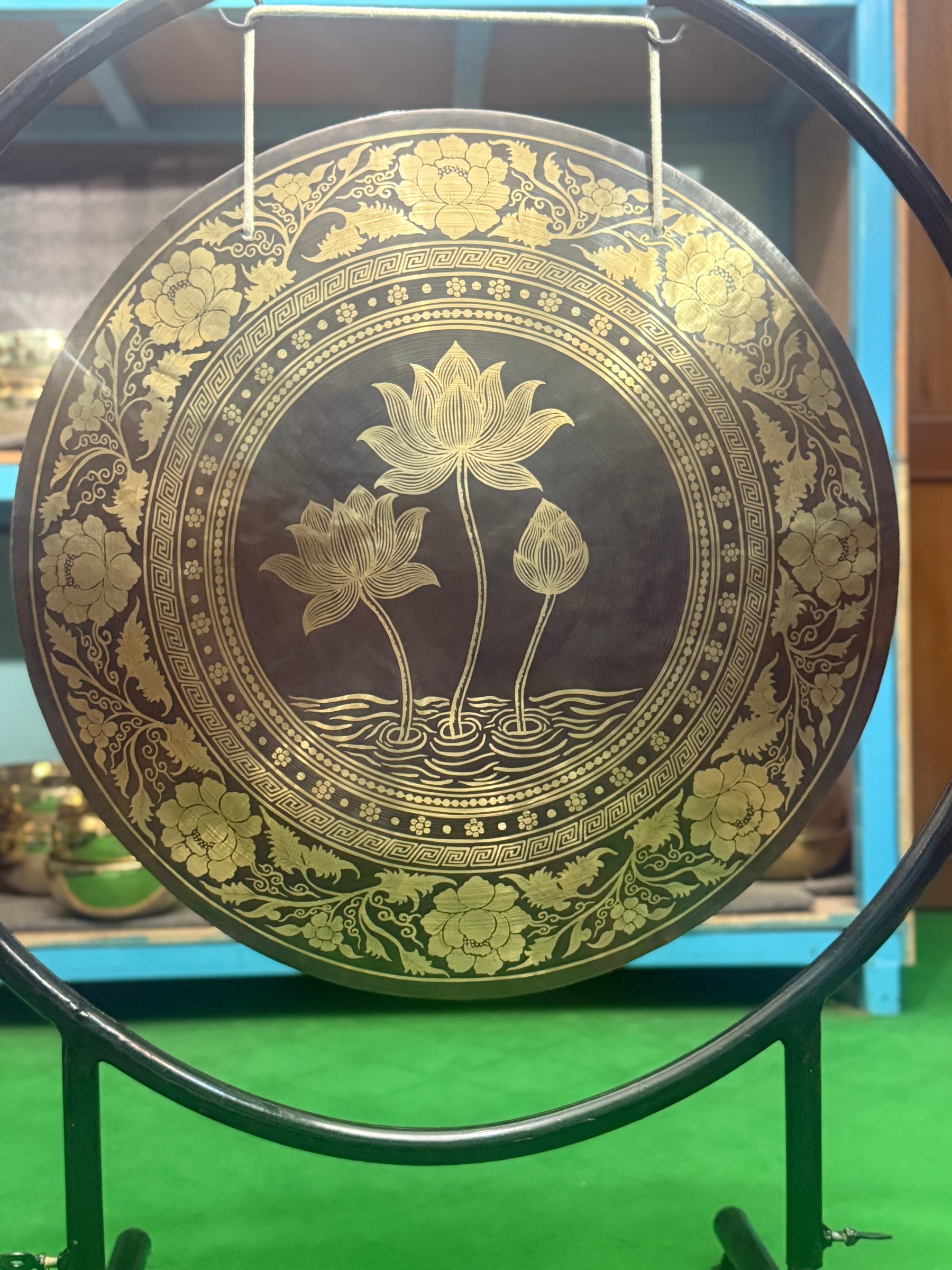 27 Inch Bronze Gong Handmade In Nepal One of One 0017