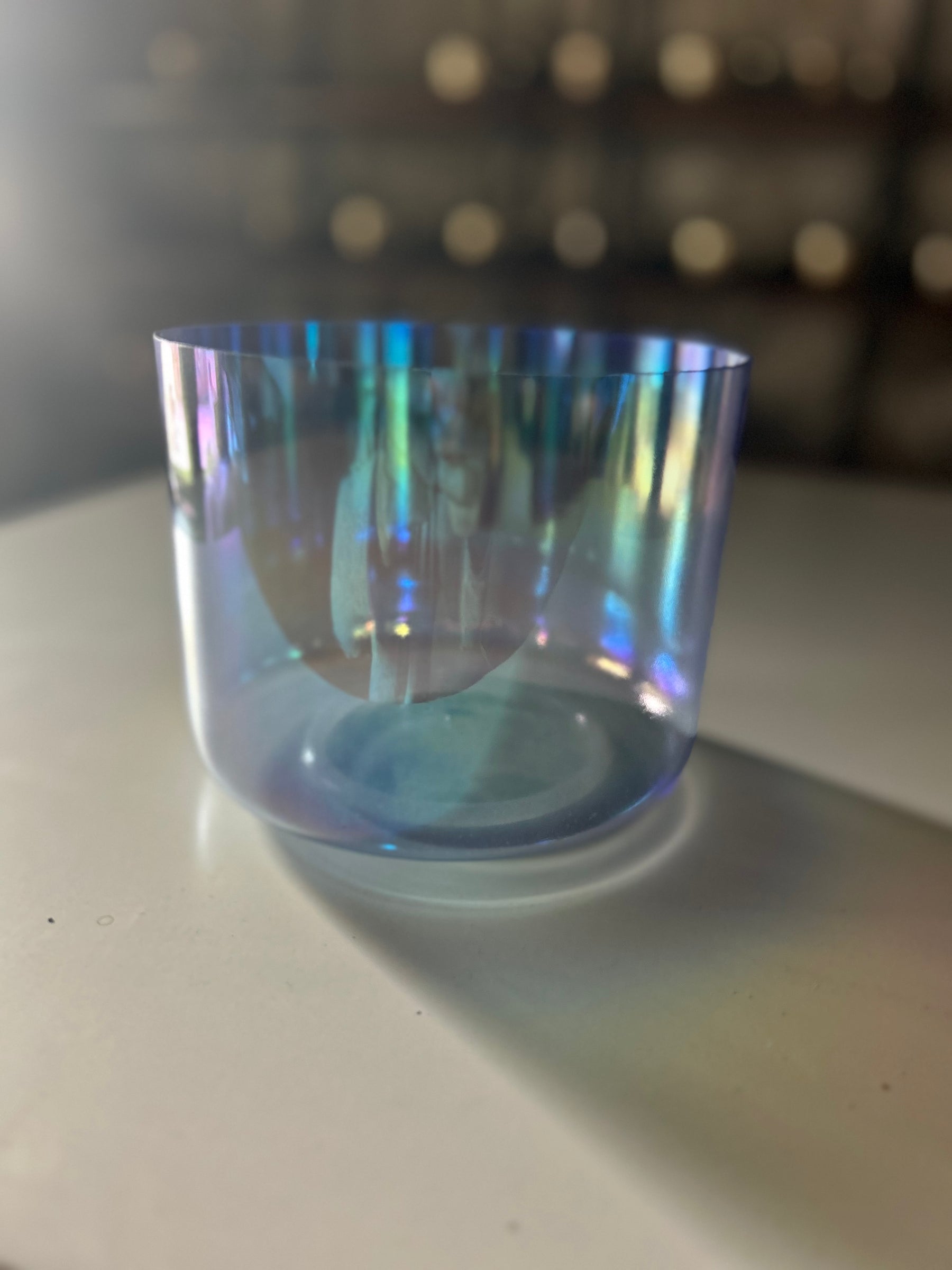 272hz (C#4) Fused Quartz Singing Bowl: Limited Edition Blue