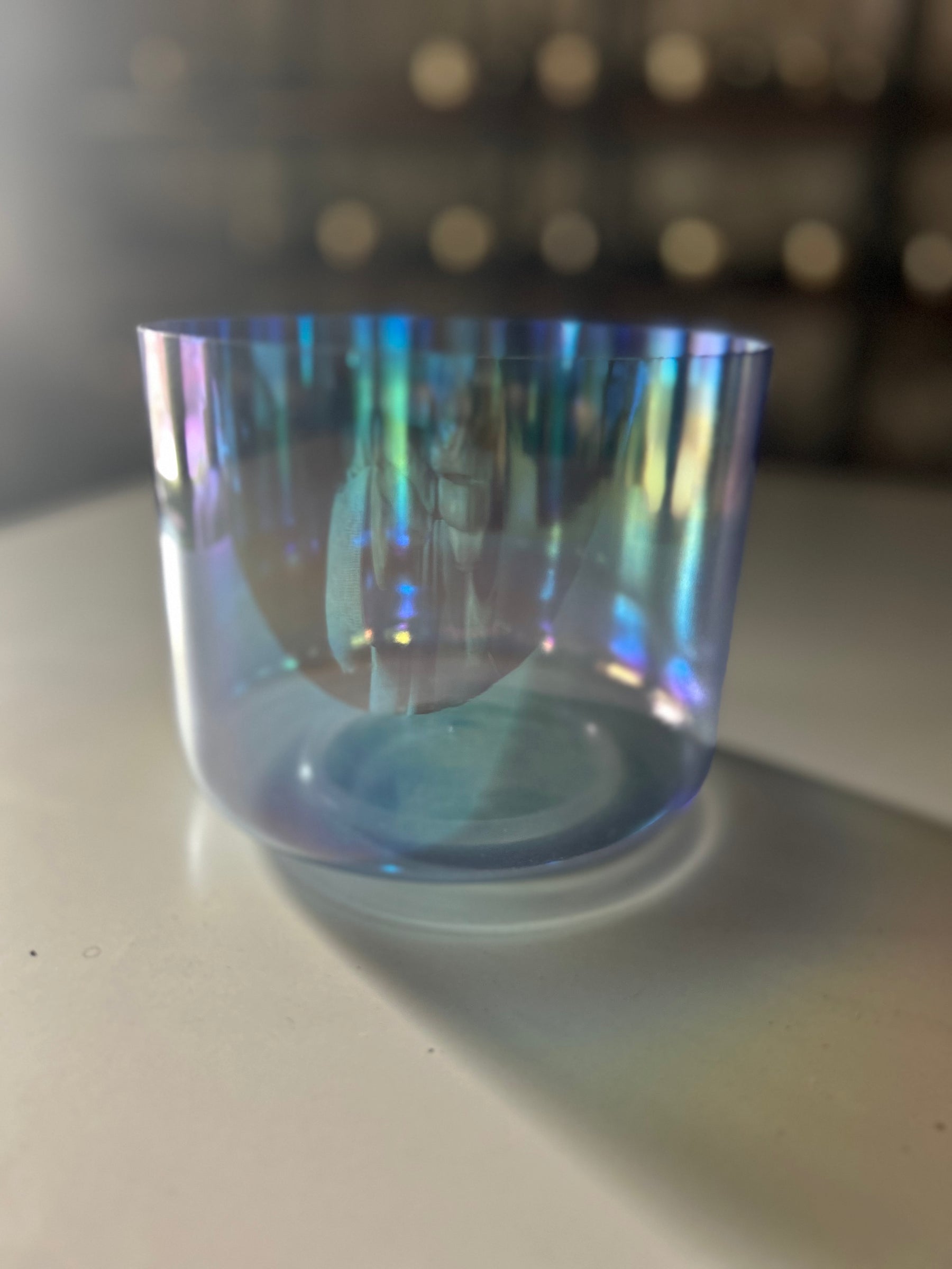 272hz (C#4) Fused Quartz Singing Bowl: Limited Edition Blue