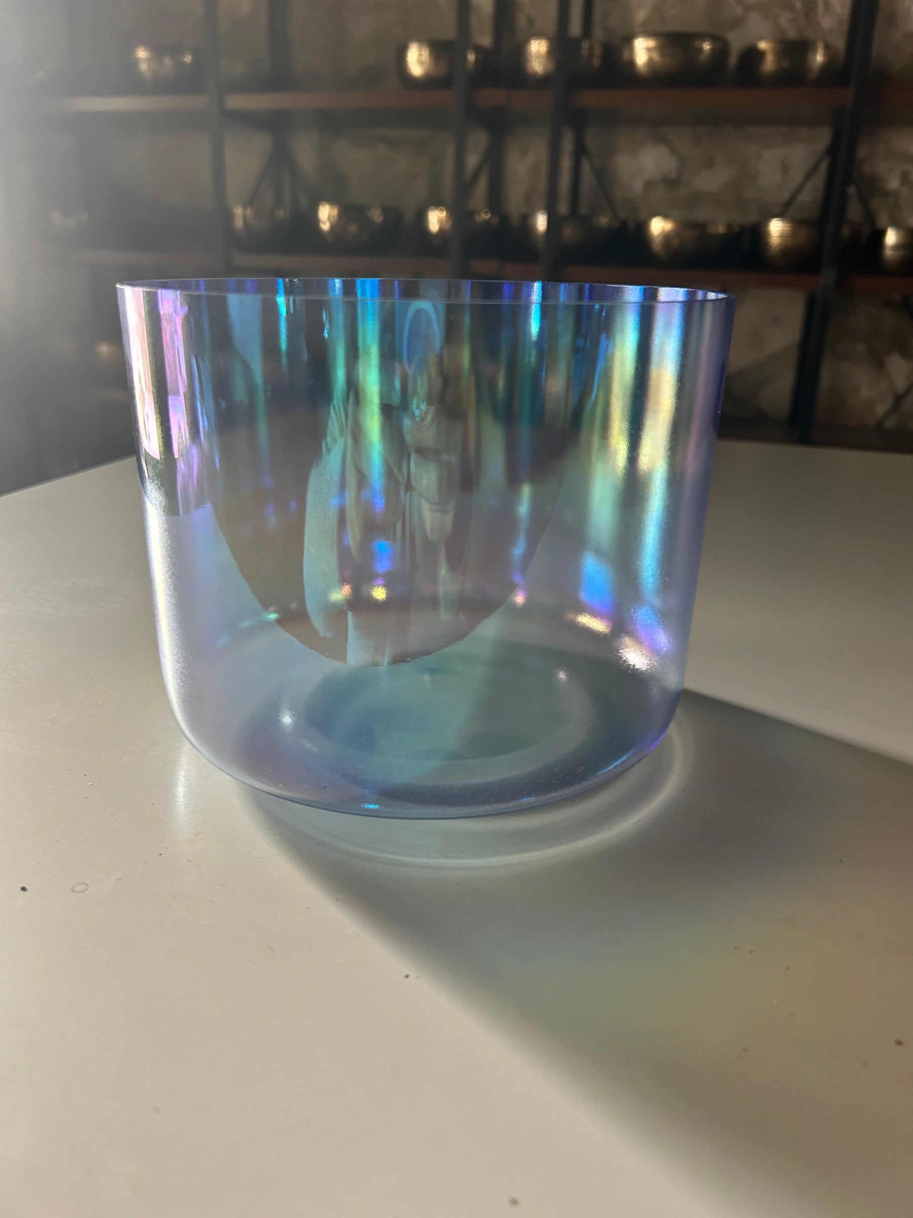 272hz (C#4) Fused Quartz Singing Bowl: Limited Edition Blue