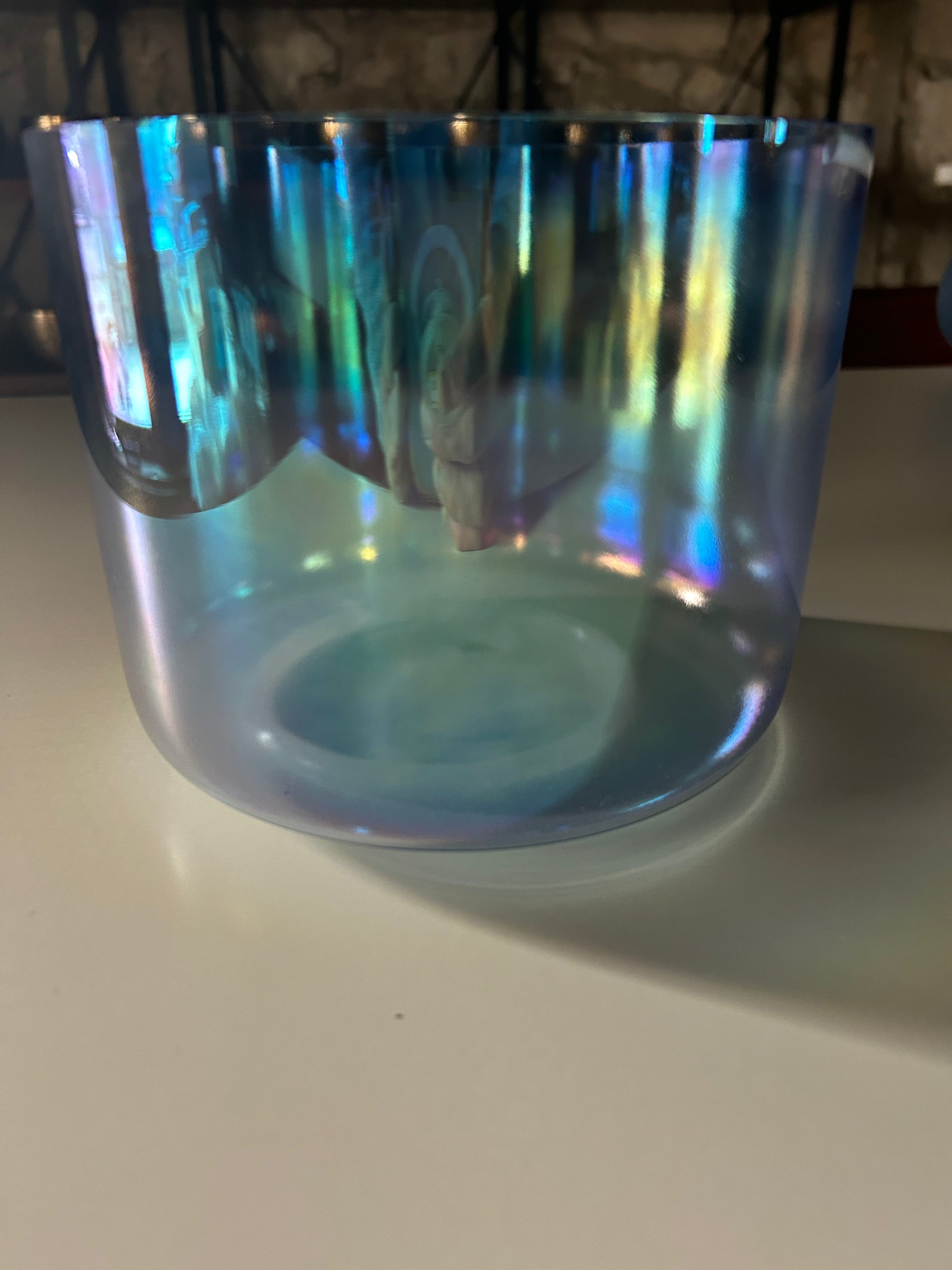 272hz (C#4) Fused Quartz Singing Bowl: Limited Edition Blue