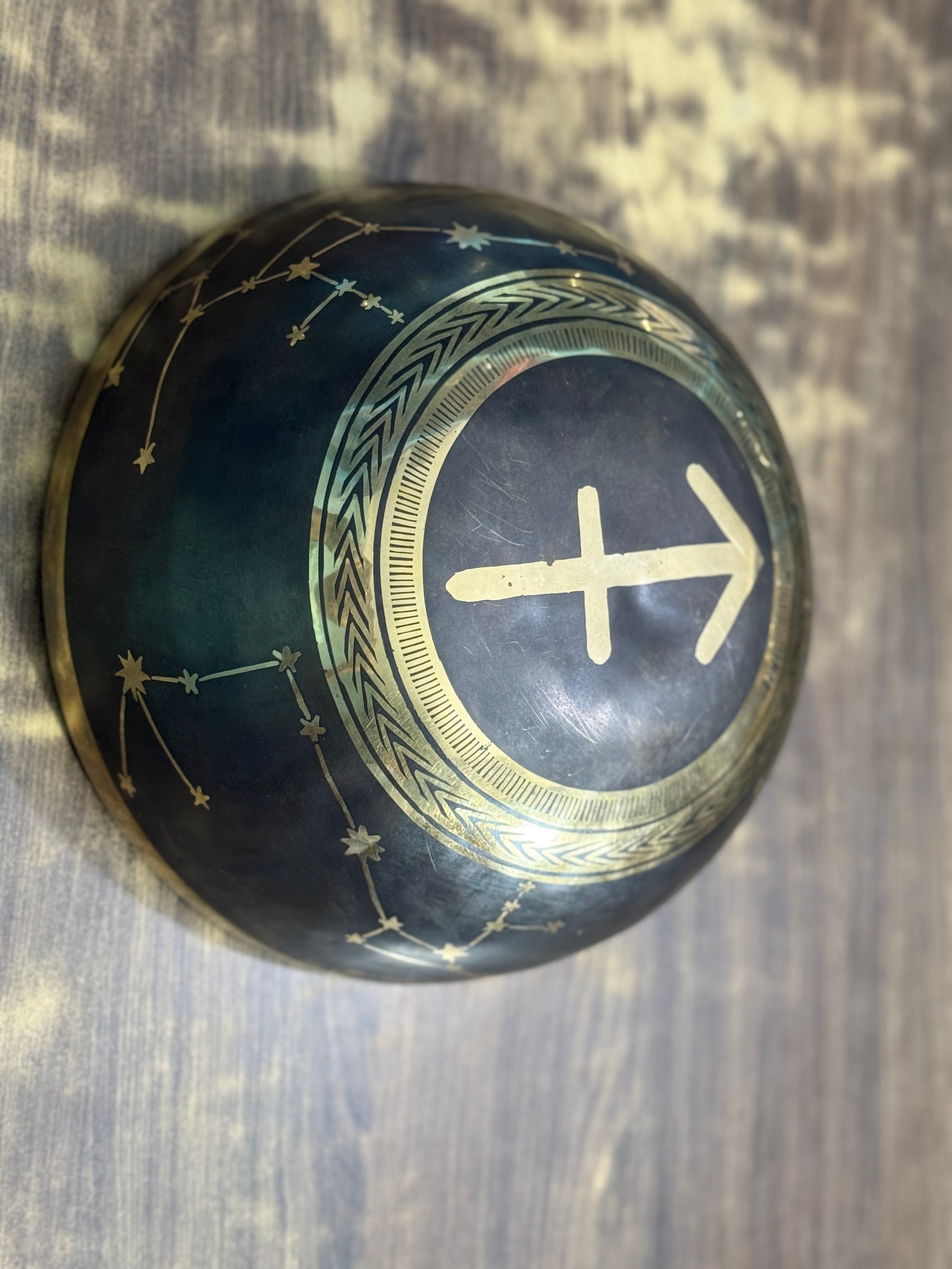 The Sagittarius Singing Bowl - 9 inch Large | Handmade In Nepal