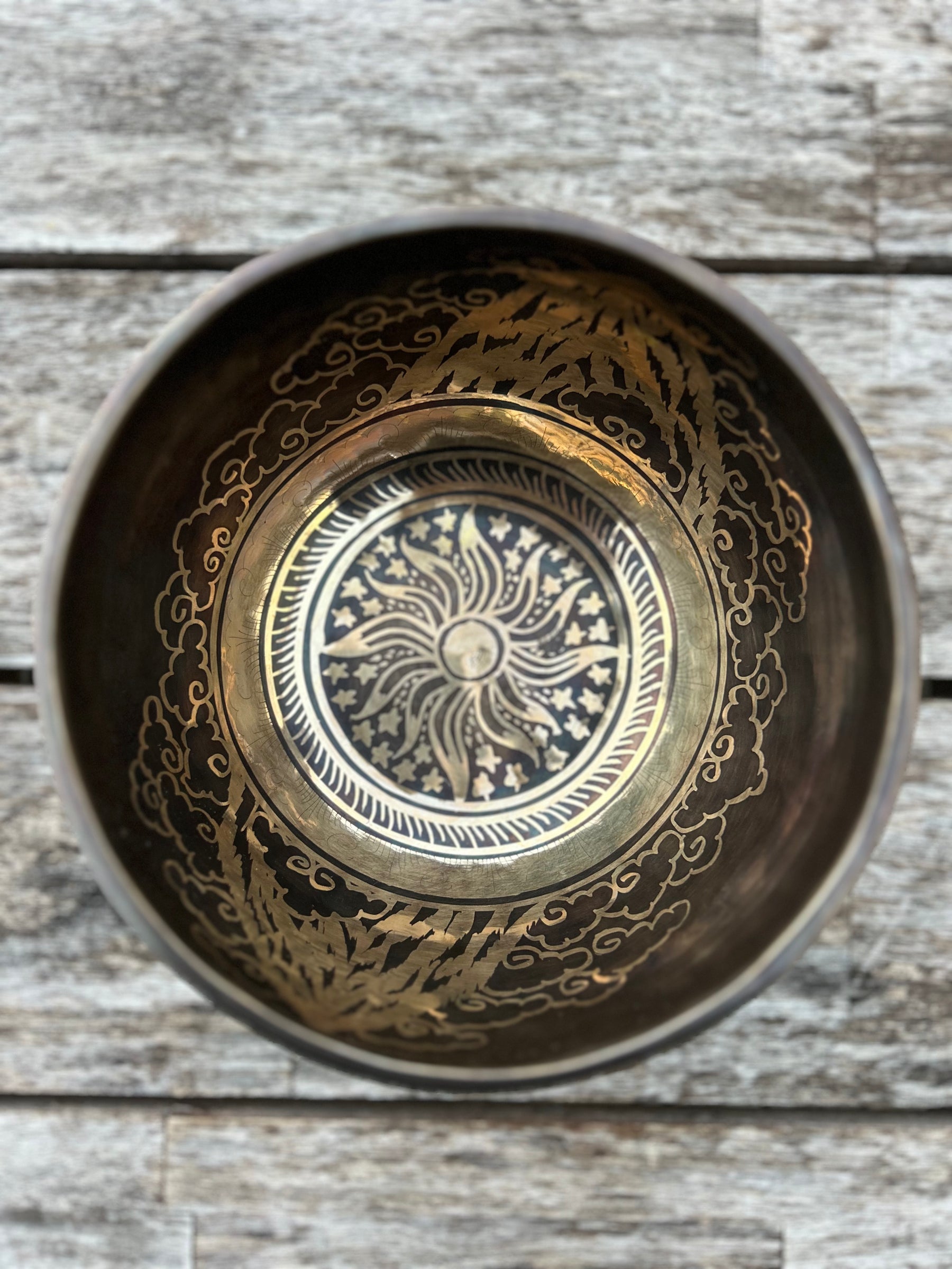 The Winter Dragon Singing Bowl: 6 Inch One Time Release Handmade Bronze Singing Bowl