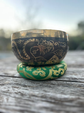 The Winter Dragon Singing Bowl: 6 Inch One Time Release Handmade Bronze Singing Bowl