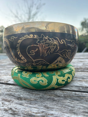 The Winter Dragon Singing Bowl: 6 Inch One Time Release Handmade Bronze Singing Bowl