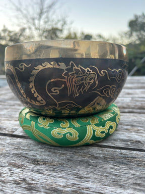 The Winter Dragon Singing Bowl: 6 Inch One Time Release Handmade Bronze Singing Bowl