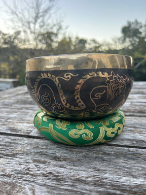 The Winter Dragon Singing Bowl: 6 Inch One Time Release Handmade Bronze Singing Bowl