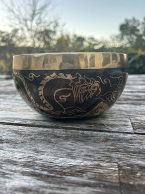 The Winter Dragon Singing Bowl: 6 Inch One Time Release Handmade Bronze Singing Bowl
