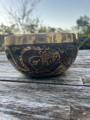 The Winter Dragon Singing Bowl: 6 Inch One Time Release Handmade Bronze Singing Bowl