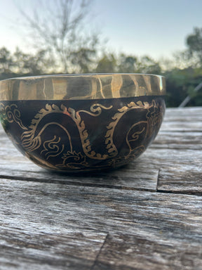 The Winter Dragon Singing Bowl: 6 Inch One Time Release Handmade Bronze Singing Bowl